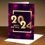 Giftcart Happy New Year 2024 Greeting Cards for Everyone | 20 x 14 cm 300 GSM Greeting Cards for New Year