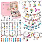 Charm Bracelet Making Kit for Girls, Girls Gifts 4-12 Years Old Crafts for Kids 5 6 7 8 9 10 Toys for Girls 5 6 7 8 9 10 Jewelry Making Supplies Jewelry Making Kit DIY Arts and Crafts Kit