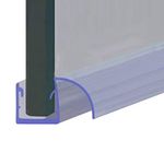 Shower Seal for Screens, Doors or Panels | Fits 8, 9 or 10mm Glass | 15mm Rigid Arched Deflector Fin for When There is No Gap | 80cm, 90cm, 140cm or 2m Long | SEAL057 (80cm)