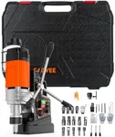 GarveeTech Mag Drill Press, 1850W 2" Boring Diameter, 2922Lbf Power Portable Magnetic Drill, 810 PRM, Variable Speed with Reversible, with 10Pcs Drill Bits 3Pcs Twist Drill and 1Pcs Plastic Box