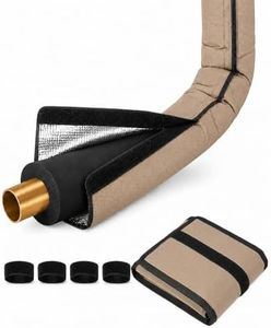 Xeeol 4 Layers Outdoor AC Line Insulation Pipe Cover 6ft x 10.2in, Cuttable 600D Waterproof Portable AC Hose Insulation Sleeve, Pipe Insulation Wrap for All Season, 1 Pack, Brown