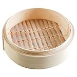 CAPACITEA Bamboo Steamer Ø25cm (10") Food Steamer Basket for Dim Sum, Vegetable, and Bao Buns