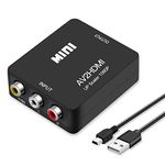 RCA to HDMI Converter,AV to HDMI,Runbod 1080P Mini RCA Composite CVBS Video Audio Converter Adapter Supporting PAL/NTSC for TV/PC/ PS3/ STB/Xbox VHS/VCR/Blue-Ray DVD Players