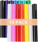 HTVRONT Permanent Vinyl for Cricut Machine - 14 Pack Glossy Adhesive Vinyl, 12'' X Bundle Craft Projects, Sheets Cricut, Silhouette Cameo, etc. (SG-JST-0158-USa)