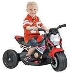 Maxmass 6V Kids Ride on Motorcycle, Battery Powered Electric Motorbike with Detachable Training Wheels, Music, Headlight, Horn, 2/3 Wheel Children Motor Bike for 18-36 Months Old (Red)