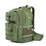 Tripole Alfa 45 Litres Military Tactical Backpack And Rucksack With Detachable Sling Bag | Rain Cover | 3 Year Warranty, Green