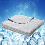 Luxear Cooling Blanket for Summer, Throw Blanket With Arc-Chill Technology Keep Cool For Sofa Bed, Comfort Soft Nap Blanket Fabric Breathable Adult Baby Children Pet Dog, 130 x 170 Cm, Grey