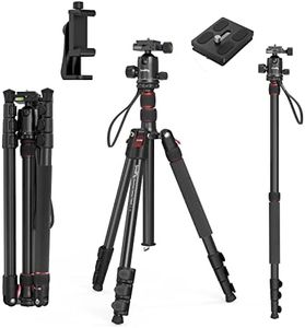 SmallRig 72" Aluminum Camera Tripod Monopod, 360° Panoramic Ball Head Quick Release Plate, Max. Payload 15kg, Adjustable Height from 17" to 72" - 3935