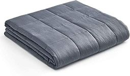 YnM Weighted Blanket for Sleep | 6.8KG Heavy Blanket for 50-63.5KG Individuals, 152CMx203CM for Double or King Bed | 100% Oeko-Tex Certified Cotton with Glass Beads, Dark Grey