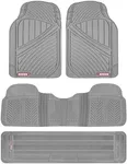 Motor Trend 3-Row Heavy Duty Rubber Floor Mats & Liners for Car SUV Van, Front 2nd & 3rd Row Durable Polymerized Latex Full Interior Protection, Extra-High Ridgeline Design, Gray