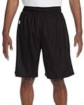 Russell Athletic Men's 9 Inch Mesh Short, Black, Large