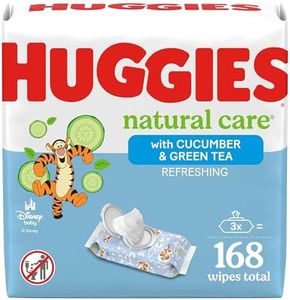 Huggies Natural Care Refreshing Baby Wipes, Hypoallergenic, Scented, 3 Flip-Top Packs (168 Wipes Total)