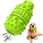 PIFFZEDO Dog Toy for Aggressive Chewer Large Medium Indestructible Super Chew Dog Toys Squeaky Dog Birthday Toy Dog Toothbrush Nearly Interactive Tough Durable Dog Toys Natural Rubber(Green)