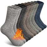 SIMIYA Mens Wool Socks Winter Socks Knitting Soft Warm Thick Socks for Boots Ski Hiking (5 Pairs)