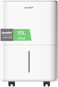 COMFEE' Déshumidificateur Compacte, Absorbe jusqu'à 10L/jour, Mode silencieux, Child lock, Minuterie 24H, Réservoir 2,5 L, Pour pièce de 16-31㎡, Aqua Dry 10