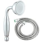 Ownace Traditional Chrome Brass Telephone Hand Held Shower Head Victorian Shower Sprayer with 1.5M Shower Hose for Batnroom Replacement