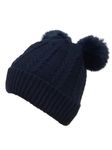 Gajraj Baby Boys Girls Winter Knit Cap Hat Soft Fleece Velvet Fur Woolen Hat | Skull Beanie Pom Pom Unisex Kids Winter Hat (6 Months to 7 Yrs) Blue