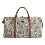 Signare Tapestry Large Duffel Bag Overnight Bags Weekend Bag for Women with William Morris Design (Golden Lily, BHOLD-GLILY)