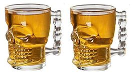 Massive Reckon® Skull Beer Mug Glass 520 ml (2) pcs