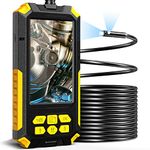 Dual Lens Endoscope, 1080P HD Digital Borescope Inspection Camera with 4.5'' IPS Screen, IP67 Waterproof Snake Camera with Light, Semi-Rigid Cable and 32G Card for Engine, Plumbing, Pipes Checking