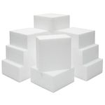 Juvale Craft Foam Square Blocks for Sculpture, Modeling, DIY Arts and Crafts - 12-Pack, White, 10 x 10 x 5 cm Each