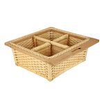 AKWAY Wicker Basket With Double Partition For Modular Kitchen (22.5 W (564mm) x 20 L x 8 H (Double Partition))