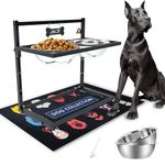 𝐗-𝐋𝐚𝐫𝐠𝐞 Elevated Dog Bowls for Extra Large Dogs with Mat,Raised Dog Bowl Stand for Large Breed Adjusable Height Dog Feeder with Two 3L(𝟏𝟑𝐂𝐔𝐏𝐒) Stainless Steel Dog Food Bowls