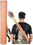 BEAUTI4U Leather Arrow Quivers - Quiver Arrow Holder - Traditional Bow Quiver - Leather Back Quiver with Reinforced Bottom Structure, Suitable for Beginners and Children (Natural Leather)