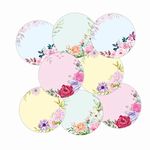 weRevel Paper Elegant Floral Theme Note Self-Adhesive Stickers, 40 Pieces, 2 Inches, Round, 4 Unique Designs