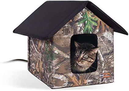 K&H Pet Products Outdoor Heated Kitty House, Outdoor Cat House for Outside Community Cats, Strays, and Ferals, Insulated Shelter, Warming Cold Weather House with Heated Pad for Winter - RealTree EDGE