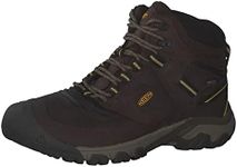 KEEN Men's Ridge Flex Mid Waterproof Hiking Boots, Coffee Bean Yellow, 8.5 UK