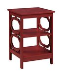 Convenience Concepts Omega End Shelves Table, Cranberry Red