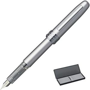 PLATINUM Fountain Pen, Plaisir Medium Nib, Ice White (PGB-1000B-#3-M)