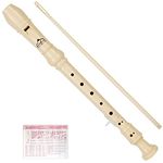 Eastrock Recorder Instrument Baroque Style Soprano Recorder White 3 Pieces for Beginners and professions with Cleaning Rod, Fingering Chart, Packing Bag, Thumb Rest