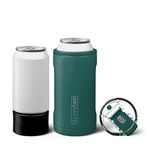 BrüMate Hopsulator Trio 3-in-1 Insulated Can Cooler for 12oz / 16oz Cans + 100% Leak Proof Tumbler with Lid | Can Insulated for Beer, Soda, and Energy Drinks (Matte Hunter)