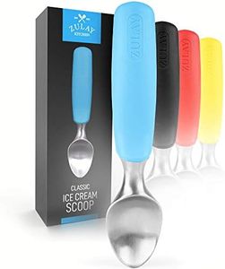 Zulay Heavy Duty Ice Cream Scoop - Stainless Steel Ice Cream Scooper With Non-Slip Rubber Grip - Durable Ice Cream Spade - Anti-Thaw Icecream Scoup For Frozen Ice Cream & Gelato (Blue)