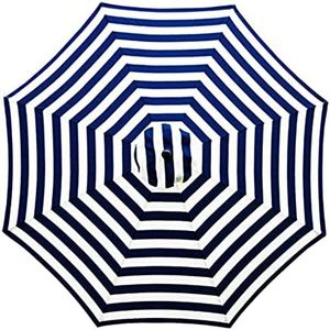 Sunnyglade 9ft Patio Umbrella Replacement Canopy Market Umbrella Top Outdoor Umbrella Canopy with 8 Ribs (Blue and White)