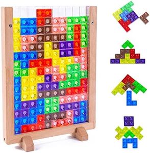 Tetris del Juguete Acrílico, Juguetes Montessori niños 3 4 5 6 años, 3D Transparente Cerebro Juguete Rompecabezas Inteligencia Colorido Bloques, Geométricos Juego Educativo Regalopara Niños