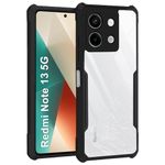 TheGiftKart Shockproof Crystal Clear Back Cover Case for Mi Redmi Note 13 5G | 360 Degree Protection | Protective Design | Transparent Back Cover Case for Redmi Note 13 5G (PC & TPU, Black Bumper)