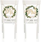 Forever Craft Bride and Groom Chair Signs - Mr and Mrs Sign, Mr and Mrs Chair Signs, Bride Chair Decor, Groom and Bride Chair Sign, Wedding Signs