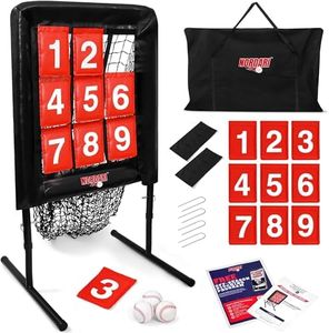 Nordari 9 Hole Pitching Net with Strike Zone Target, Adjustable Baseball & Softball Pitching Net, 9 Pocket Pitching Target Trainer, Portable Baseball Practice Net for Batting & Pitch Training