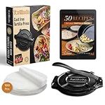 Tortillada – Cast Iron Tortilla Press + Recipes E-Book + 100 x Parchment Paper (25cm)