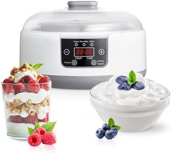 DiDimo Yogurt Maker with Adjustable Temp & Timer, 1.3QT Stainless Steel Greek Yogurt Machine, Automatic Natto Maker Rice Wine Fermenter, Compact Digital Display for Small Kitchens (BPA-Free)