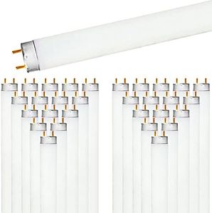 LUXRITE 30-Pack F17T8/865 17W 24 Inch T8 Fluorescent Tube Light Bulb, 6500K Daylight, 1350 Lumens, G13 Medium Bi-Pin Base, LR20755