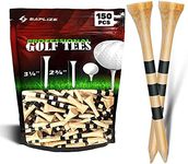 SAPLIZE Bamboo Golf Tees 150 pcs (2-3/4"), Biodegradable Material, More Durable and Stable, Reduce Side Spin and Friction