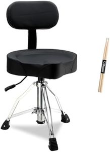 Pinikuyiro Drum Stool Throne with Backrest Hydraulic Adjustable Guitar Chair Saddle Seat Drum Stool for Adult Drummers for Piano Guitar, Black