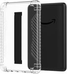 MoKo Case for 6" All-New Kindle (11th Generation-2022 Release), Hand Strap Case Ultra Slim Transparent Soft Flexible TPU Skin Bumper Back Cover Shell, Black