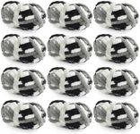 HOMBYS Chunky Tie Dye Mix Chenille Yarn for Hand Knitting, Super Bulky Jumbo Yarn for Crocheting, 3/4" Thick Soft Plush Yarn for Blankets, 8 Skein Pack (26 yds / 7.5 oz Each) Black White Grey