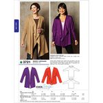 Kwik Sew K3721 Cardigans Sewing Pattern, Size XS-S-M-L-XL