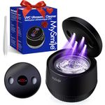 MySmile Ultrasonic Retainer Cleaner– 45kHz Denture Cleaner Machine with 200ML Capacity for Aligner, Mouth Guard, Braces, Portable Dental Cleaning Pod with 2 Mode Digital Timer for Home, Travel (Black)